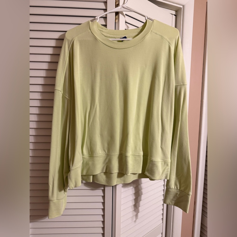 Lime Green Cropped Crewneck Longsleeve Top